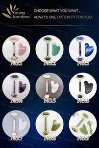 Vente en gros d'usine : Rouleau de jade en quartz rose naturel et Gua Sha pour le visage, et ensemble brosse et rouleau de jade Gua Sha - Product Image 6
