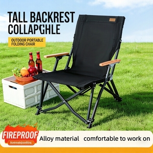 Silla de Jardín Plegable Resistente con Respaldo Alto y Transpirable para Exteriores, Ideal para Camping y Patio - Product Image 1