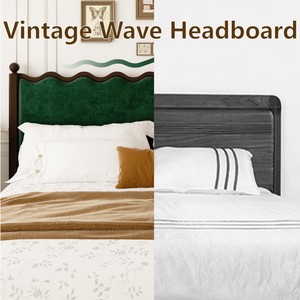 Lit double classique en bois massif de style <span class=keywords><strong>campagne</strong></span> française avec tête de lit en velours vert ondulé, <span class=keywords><strong>chic</strong></span> rétro et confortable pour suite parentale - Product Image 2