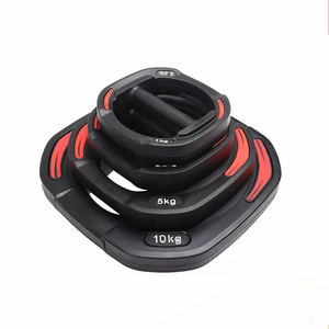 Juego de Mancuernas de Hierro Fundido con Revestimiento de PU y Agarre Tipo Cocodrilo, Kit Ajustable de 20 kg para Ejercicios con Cuerda para Saltar, Uso en Gimnasio, Barra de Mancuernas - Product Image 6