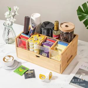 Huifa Wooden <b>Coffee</b> Pod Storage <b>Box</b> Double Layer Organizer With Compartments For Home Use - Product Image 1