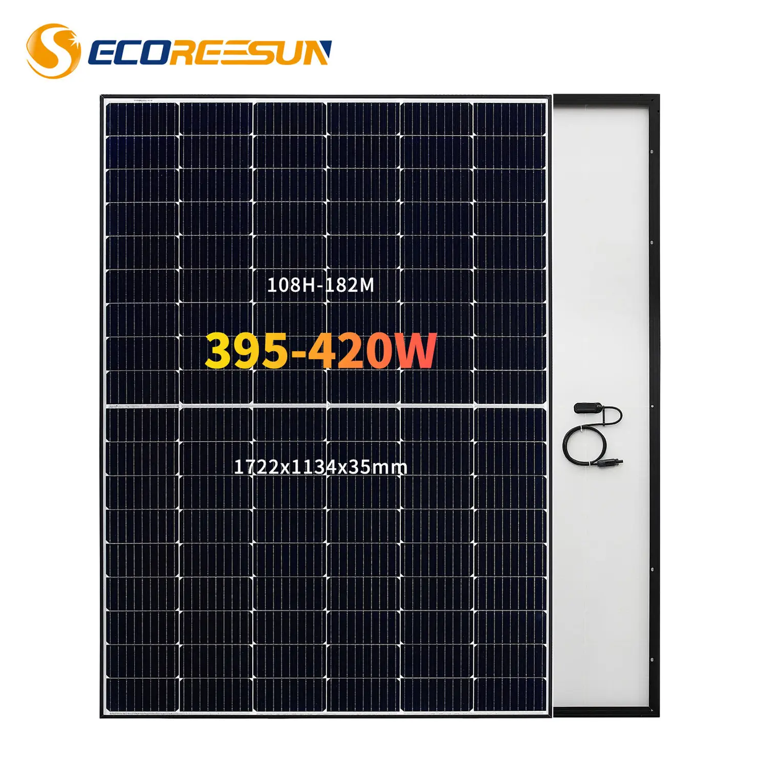 Ecoreesun mono kristallines photo volta isch eloxiertes Aluminium legierung rahmen 420W Solar-Halbzellen-Panel-System für zu Hause