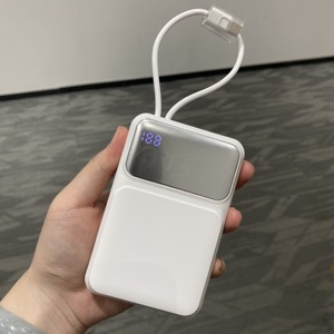 Banco de Energía Portátil Personalizado de Alta Capacidad con Cable Integrado, Carga Rápida de 22.5W y Pantalla Digital Inteligente - Product Image 1