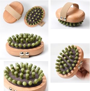 Venta al por mayor masaje cuero cabelludo Jade Gua Sha peine desintoxicación Facial masajeador herramienta reafirmante piel Xiuyu Guasha piedra para todo el mundo - Product Image 4