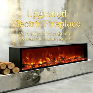 Chimenea Eléctrica Integrada <span class=keywords><strong>de</strong></span> Primera Calidad con Efecto <span class=keywords><strong>de</strong></span> Llama, Ajustes Regulables, Segura para Sala <span class=keywords><strong>de</strong></span> Estar o Centros <span class=keywords><strong>de</strong></span> Bienestar - Product Image 6