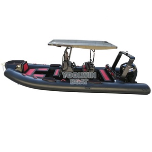 <span class=keywords><strong>Bateau</strong></span> pneumatique semi-rigide Yoolwin 660 cm léger, en aluminium, pour la pêche et les loisirs, coque rigide noire Orca Hypalon. - Product Image 4