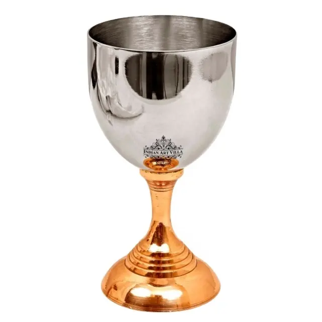 Verre à vin en acier cuivre, style indien, verre à vin, 1 pièce