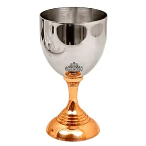 הודי אמנות וילה פלדת נחושת יין זכוכית גביע