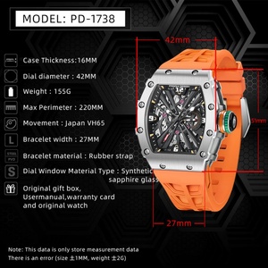 Montre Pagani Design 1738, montre de luxe à quartz pour homme, mouvement japonais VH65, acier inoxydable, 100 m, montre de sport pour homme - Product Image 2