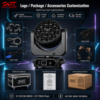 19*40W RGBW 4-en-1 Bee Eyes Moving Head avec fonctions de focalisation, teinture, zoom, wash, beam et spot, contrôle DMX sans fil pour concert