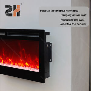 50 IN Construit dans le mur décoratif encastré mural panneau de verre <span class=keywords><strong>insert</strong></span> <span class=keywords><strong>cheminée</strong></span> électrique avec commande tactile - Product Image 4