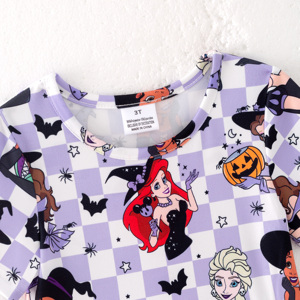 Robe tourbillon pour bébés et petites filles, à manches courtes, respirante, écologique, imprimé personnage de dessin animé <span class=keywords><strong>princesse</strong></span>, pour l'automne et Halloween, couleur lait - Product Image 3