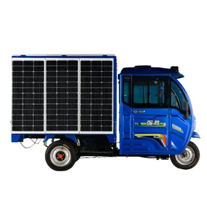Solar panel elektrischer Dreirad-Lader und Rikscha mit Sonnen kollektoren für Erwachsene