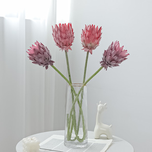 Fleur artificielle en soie floquée Greenway, Protea Artificielle à tige unique, pour décoration de mariage - Product Image 2