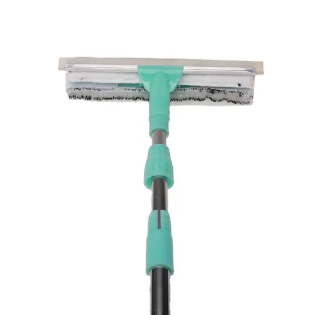 Extendable Stainless Steel Telescopic Long Handle Glass Window Cleaner Double Sided Sponge Scrubber Squeegee Wiper