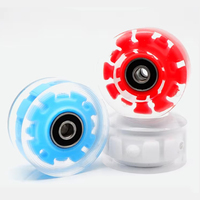 Roues de patins à roulettes OEM haute luminosité ABEC-9, clignotantes, à induction magnétique LED, pour adultes et enfants, roulement fluide, antidérapantes, en PU