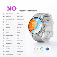 Montre connectée AMOLED 1,43 pouces 466x466 étanche avec suivi de la pression artérielle, de la fréquence cardiaque, du sommeil, des messages push et du suivi d'activité