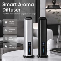 Diffuseur d'arômes en métal, machine à huiles essentielles avec pulvérisateur de parfum intelligent automatique, silencieux, minuterie, télécommande et contrôle tactile