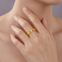 Bague ouverte ajustable en argent fin 999, motif trèfle à quatre feuilles, minimaliste et délicate, certifiée CMA, bijou porte-bonheur pour femme, vente en gros