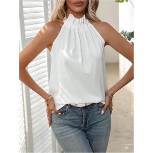 Women's Halter Top Sleeveless Chiffon <b>Blouse</b> Casual Work Summer Top Breathable - Product Image 5