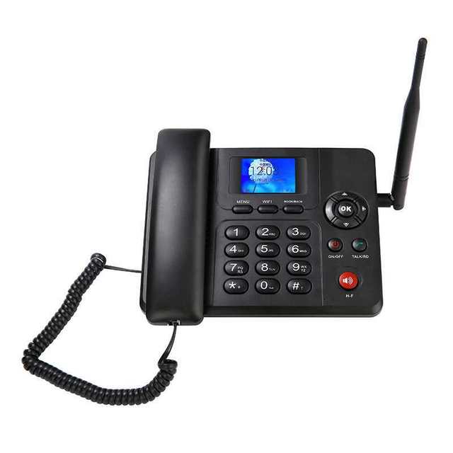 Jue Hong 4G GSM LTE Fixed Wireless Phone FWP with SIM Card/WiFi Hotspot/Rechargeable Battery ABS Material Caller ID