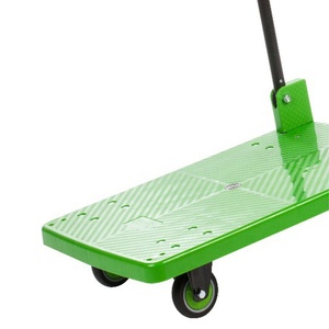 Chariots à plateforme pliables, chariots industriels, chariots à double poignée, chariots silencieux, chariots à roues en acier vert, chariots à charge lourde - Product Image 6