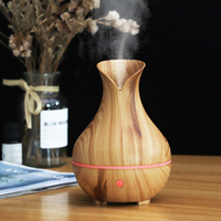 Humidificateur portable USB innovant et diffuseur d'air à changement de couleur avec fonction d'aromathérapie Mini vase à grain de bois YS