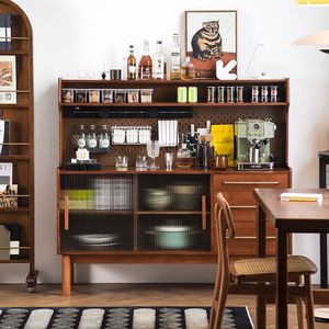 Buffet en bois massif <span class=keywords><strong>de</strong></span> style français, armoire <span class=keywords><strong>de</strong></span> rangement moderne avec tiroirs, élégante armoire buffet pour salon et salle à manger - Product Image 3
