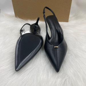 New Arrival Women's Low-<b>Heel</b> Elegant Socialite Pumps - <b>Closed</b> <b>Toe</b>, Slip-On with Back Strap - Product Image 3