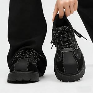 Chaussures de ville pour hommes en daim de haute qualité, style Derby à semelle épaisse mate, antidérapantes, respirantes et de qualité supérieure pour la marche - Product Image 4