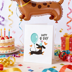 Biglietti d'Auguri di <span class=keywords><strong>Compleanno</strong></span> con Simpatici Bassotti, Confezione da 12, Biglietti Cartoon per Bambini, Amici e Famiglia - Product Image 4