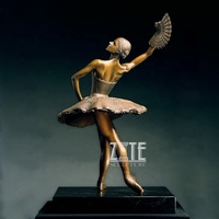 Statue en bronze de fille dansant le ballet, sculpture de ballerine, décoration de bureau
