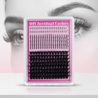 Bulu Mata Palsu Grosir Princess Semi-Handmade Sintetis DIY Volume Cluster Bagian Bawah Individual Mix CD Curl Natural Faux Mink Lash
