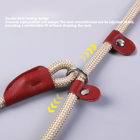 Laisse pour chien robuste avec collier à glissière, boucle de sécurité réglable pour la promenade et l'entraînement des races grandes, moyennes et petites