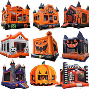 Parque inflable de Halloween al por mayor, impresiones de zombis y murciélagos, envío rápido - Product Image 6