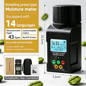 Medidor de Humedad para Granos, Semillas de Colza, Trigo, Cebada, Cebada de Primavera, Guisantes, Analizador Digital de Humedad, 43 Tipos de Granos, 14 Idiomas - Product Image 1