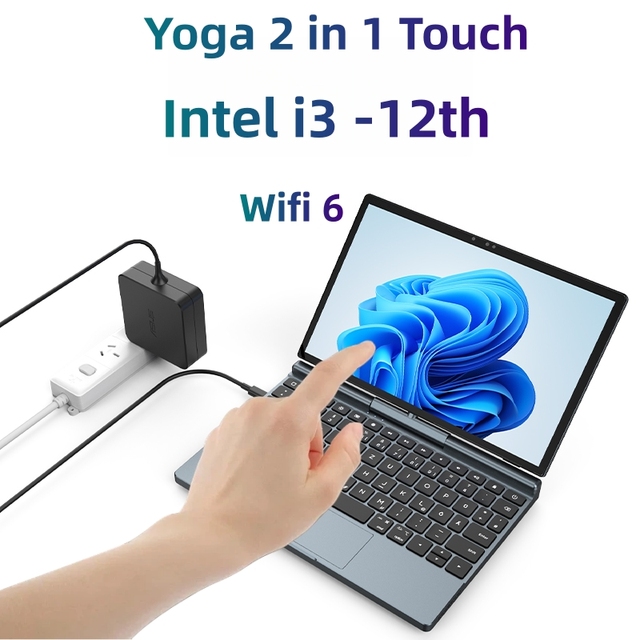10.1 Inch Mini Portable Low Price Laptop Intel Core I3 12th Gen 4.40 GHz 1920*1200 Windows 11 WiFi 6 2 in 1 Tablet Laptop