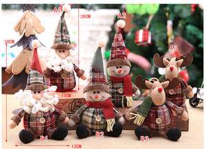 Decoraciones Navideñas de 28 cm, Muñecos Navideños, Decoración para Árboles, <span class=keywords><strong>Reno</strong></span>, Muñeco de Nieve, Santa Claus, Muñeco sin Rostro, Regalos, Adornos de Año Nuevo - Product Image 2