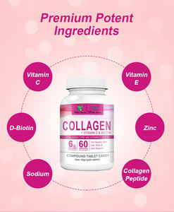 Tabletas de biotina de vitamina C de colágeno, Etiqueta Privada, suplemento saludable de hierbas orgánicas veganas, tableta de Zinc para blanquear la piel del cabello y las uñas - Product Image 4