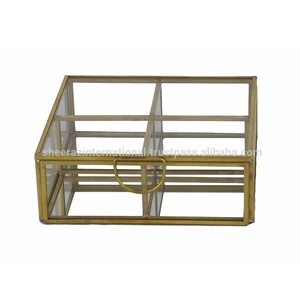 Sustainable Gold Metal Decorative <b>Tray</b> <b>Mirrors</b> Brass and Glass Vanity Serving <b>Tray</b> Elegant Table Decoration and Centerpiece - Product Image 4