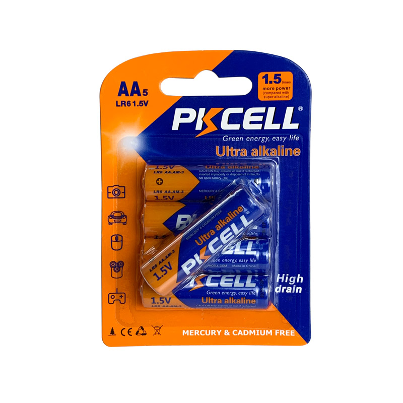 Новая модель, щелочная батарея PKCELL AA AM3 LR6, 5 шт. в блистере, 15 В, для игрушек, цифровое устройство для удаления