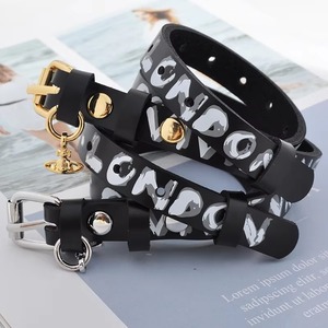 Gargantilla de Moda Estilo Empress Dowager Vivienne Punk con Letra 3D del Planeta Tierra, Zirconia, Cuerda de Cuero, Bañada en Metal y Cadena de Bambú - Product Image 1