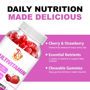 Gummies multivitaminés OEM ODM : favorisent le métabolisme normal des nutriments, aident à transformer les aliments en énergie, soutiennent la fonction immunitaire normale. - Product Image 4