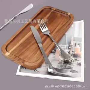 Dongfeng Wooden Rectangular Food <b>Tray</b> Acacia Wood Multifunctional Serving <b>Tray</b> For Snacks Fruit Cheese <b>Dinner</b> Plate - Product Image 5