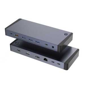 Thunderbolt 4 ドッキングステーション トリプルディスプレイ 4K60Hz デュアルDP 100W PD 10Gbps USB-C ハブ ギガビットイーサネットオーディオ搭載 - Product Image 1