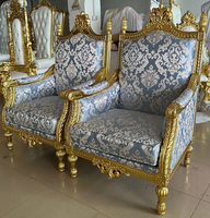 Chaise de trône royale de luxe en or durable à prix de gros, canapé de mariage