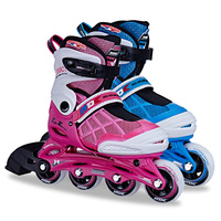 Patins à roulettes à quatre roues lumineuses, roues en PU réglables, chaussures de patinage professionnelles pour le fitness et les loisirs en extérieur