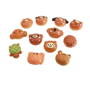 new arrival cute cartoon children hair toy diy accessories flatback resin artificial animal bread cabochon