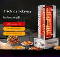 상업용 수직 전기 바베큐 그릴 스테인리스 스틸 4800W 무연 디자인 자동 회전 기능 양꼬치