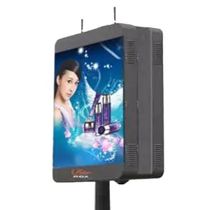 Waterproof Street lamp billboard WIFI/RJ45/4G control LED lamppost outdoor led screen pole advertising